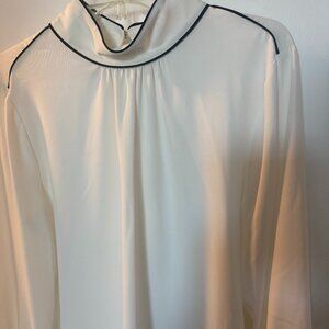Calvin Klein White Blouse with black trim